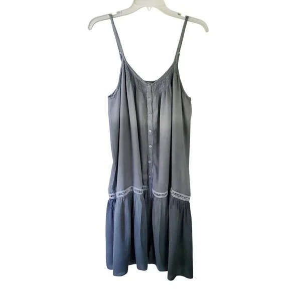 Island Planet Ombre Grey Soft Loose Fitting Dress Spaghetti Straps Size S/M - Picture 7 of 13
